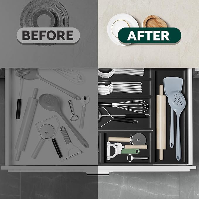 Bamboo Drawer Organizer, Extra Large Silverware Organizer - Image 6