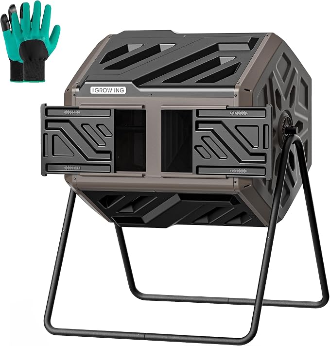 THEGROW'ING Updated 43 Gallon Compost Bin Outdoor, Fast Assemble Tumbling by THEGROWING