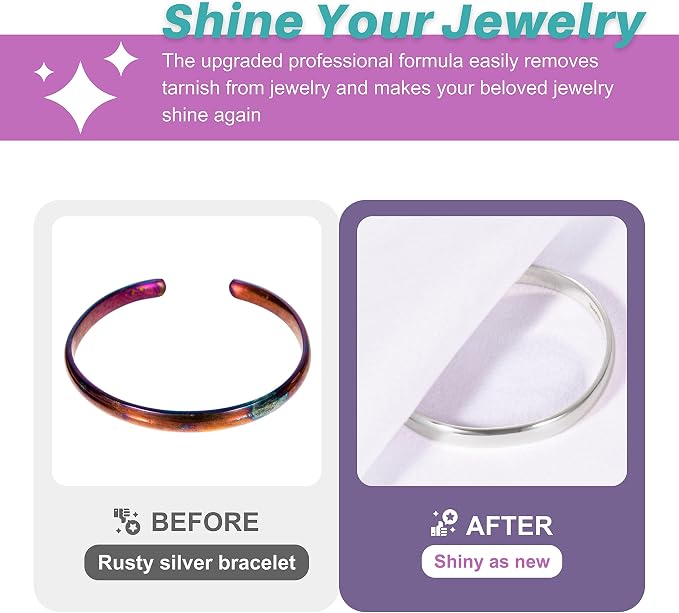 CATIFLIN 3PCS Purple Silver Polishing Cloths, Tarnish Remover, Reusable & Streak - Image 3