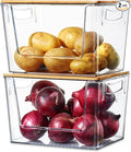 Pantry Organizers Storage, 2 Pack Stackable Kitchen Counter Bins by HEYUZB