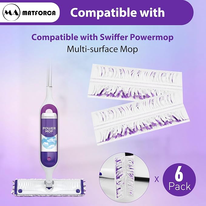 6 Pack Swiffer Power Mop Pads – Disposable Wet Mop Refills - Image 2