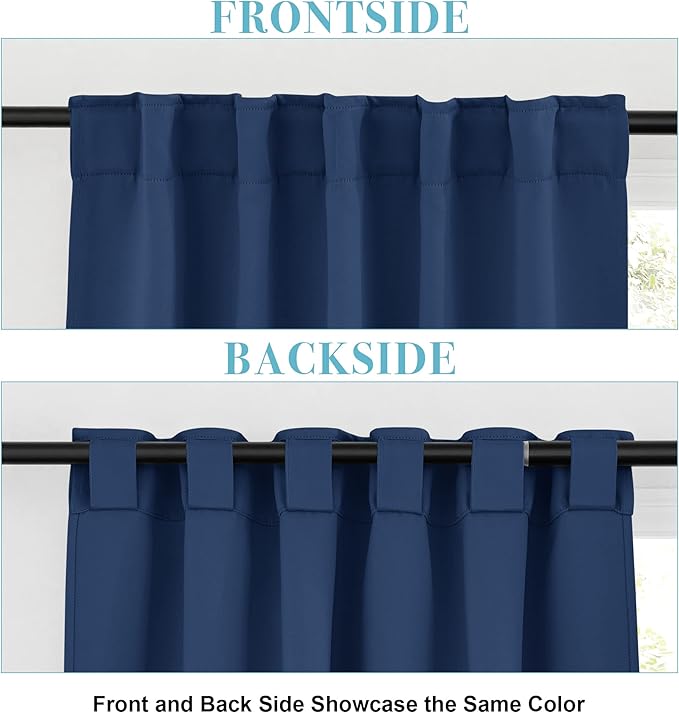 RYB HOME Blackout Curtains for Living Room, Back Tab & Rod Pocket Top - Image 2
