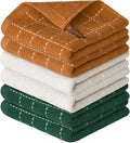 Artoid Mode Checkered Designed Cotton Beige Caramel Green Terry Kitchen Dish by ArtoidMode