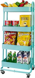 elabo 4-Tier Metal Mesh Utility Rolling Cart, Storage Organizer Trolley by elabo