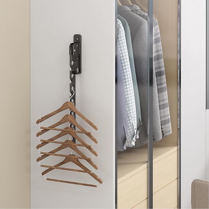Wall Mounted Clothes Drying Rack, Wall Clothes Hanger Hook - Image 4