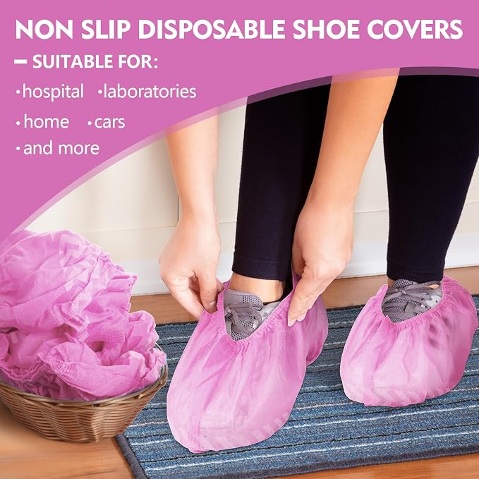 Zhanmai 300 Pack Disposable Shoe Covers Non Slip Disposable Large Foot Booties - Image 4