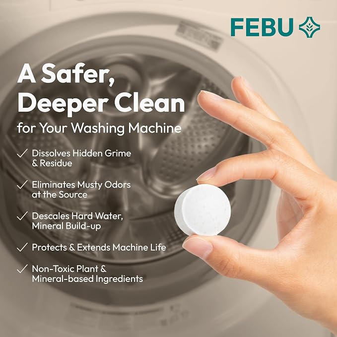 FEBU Washing Machine Cleaner Tablets Made in USA | Washer Machine Cleaner - Image 2