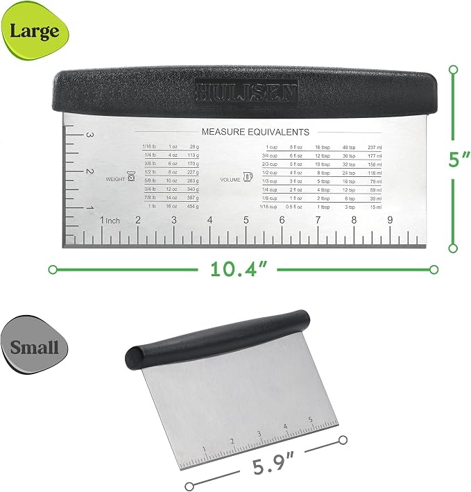 HULISEN Large Bench Scraper for Baking, 10 inch Dough Pastry Scraper - Image 2