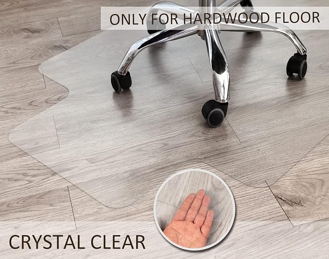 Office Chair Mat for Hardwood Floor, 48”x 30” Vinyl Desk Chair Mat Clear Floor - Image 4