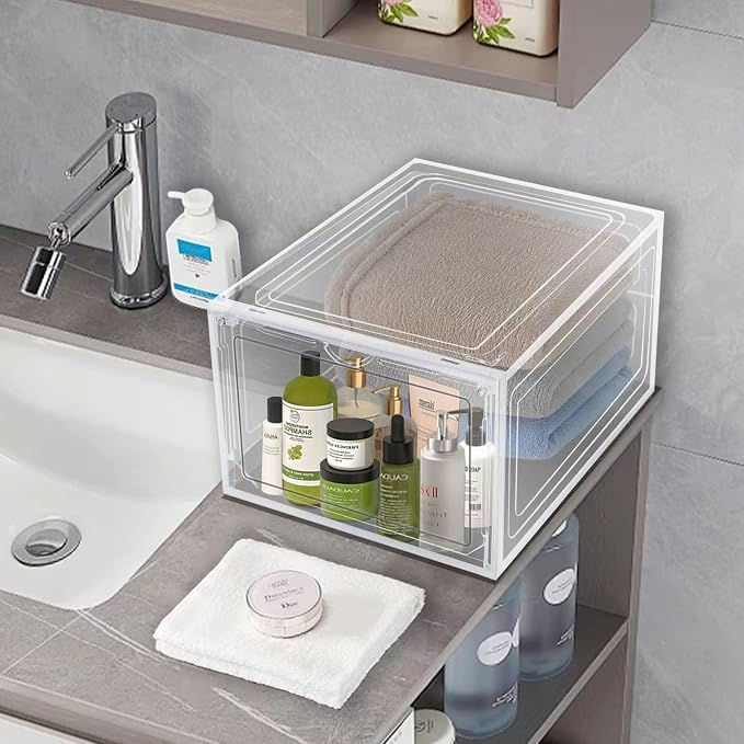 Upgraded Shoe Storage Organizer 6 Pack Clear Plastic Stackable Shoe Box - Image 5