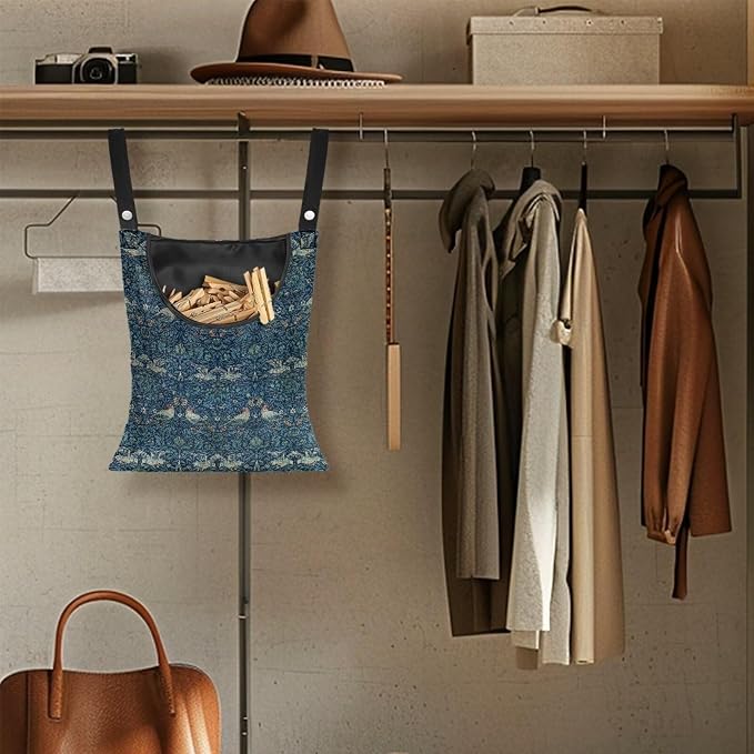 William Morris Bird Print Ultimate Clothespin Storage System 14.5"x12" - Image 4