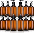 Tessco for you 12 Pack Amber Soap Dispenser Empty Plastic Pump Bottles by Tessco