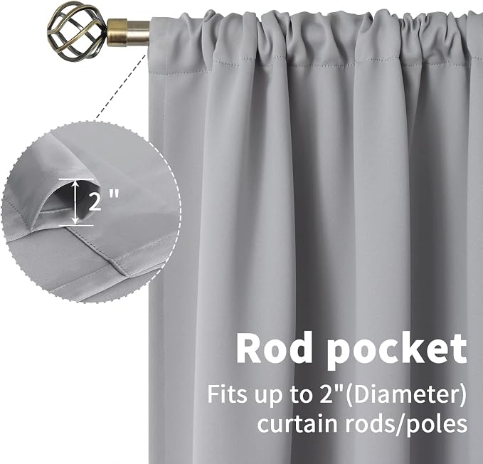 BGment Light Grey Short Curtains 36 Inches Length - Image 6