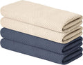 Artoid Mode 100% Cotton Beige Dark Grey Waffle Weave Kitchen Dish Cloths by ArtoidMode