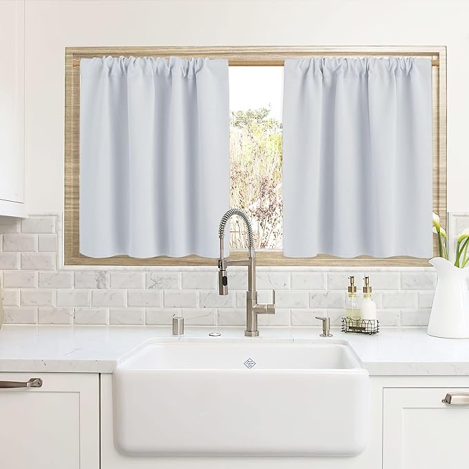 RYB HOME Blackout Curtains for Kitchen, Over Sink Privacy Curtains Window Decor by RYBHOME