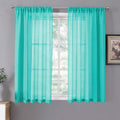 Tollpiz Short Sheer Curtains Linen Textured Bedroom Curtain Sheers Light by Tollpiz