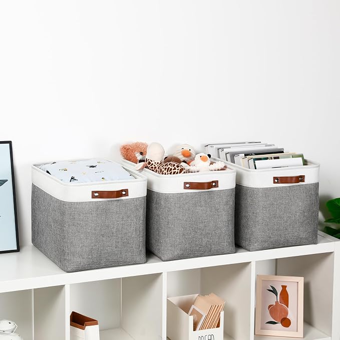 DULLEMELO Large Storage Baskets, Fabric Storage Basket - Image 3