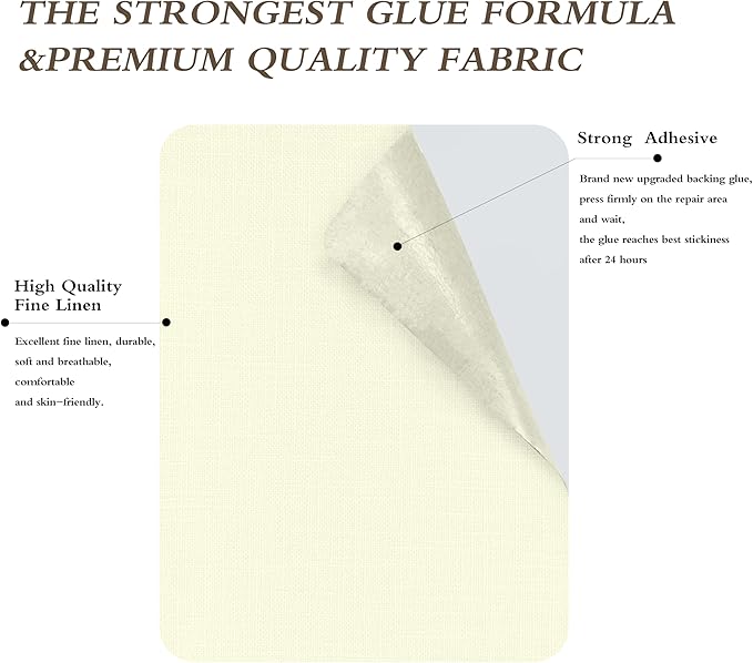 Fine Linen Repair Patches, Self-Adhesive Linen Fabric Patches, 8X11 inch Extra - Image 2