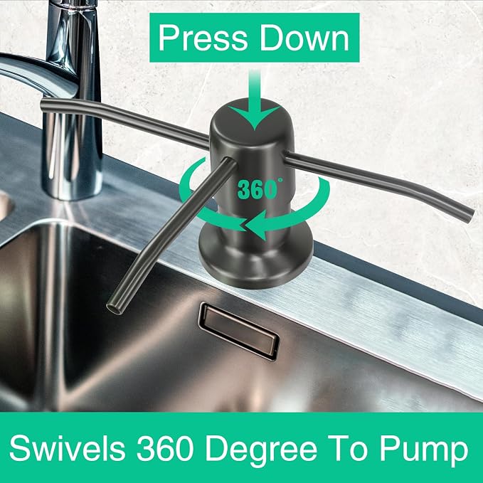 Soap Dispenser for Kitchen Sink, Built in Sink Soap Dispenser, Countertop Soap - Image 2