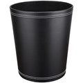 Pu Leather Trash Can, 2.6 Gallon Black Bathroom Trash Can, Small Office Garbage by GORESE