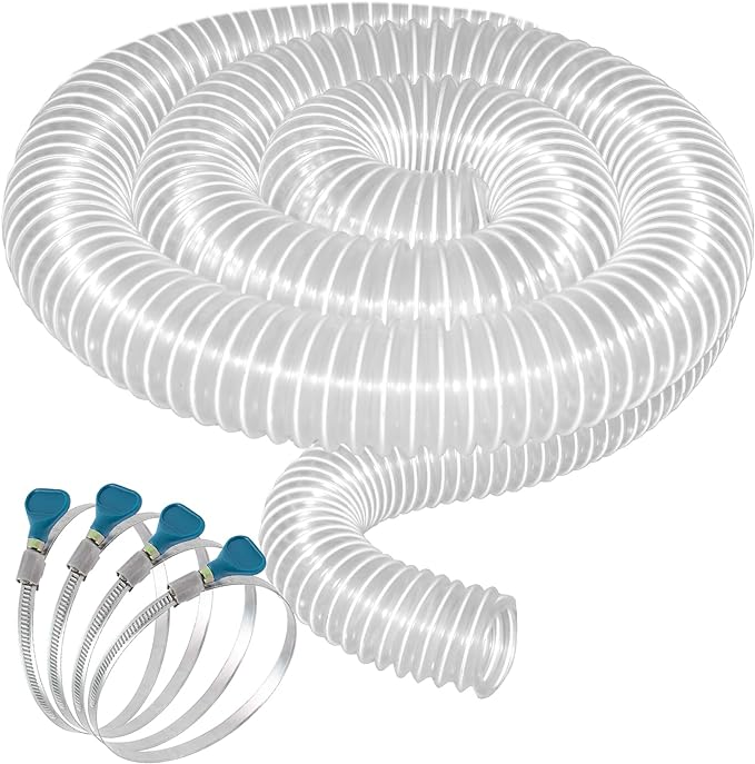 Qucship 2-1/2" x 10' Heavy-Duty PVC Dust Collection Hose, Puncture-Resistant by Qucship