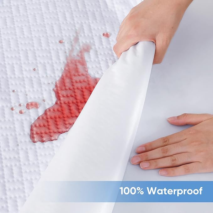 Hanherry 100% Waterproof Mattress Protector Twin XL Size, Mattress Cover 3D Air - Image 3