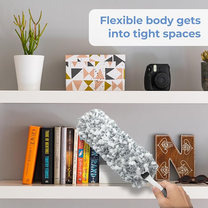 Microfiber Duster with an Extra Washable and Reusable Duster Head, Microfiber - Image 6