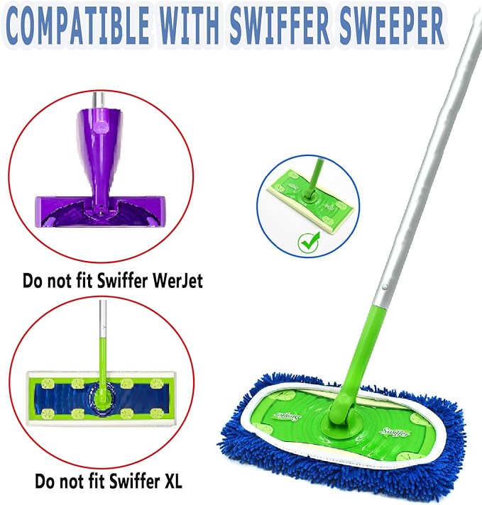 Reusable Microfiber Mop Pads Washable Wet Pads Compatible - Image 3