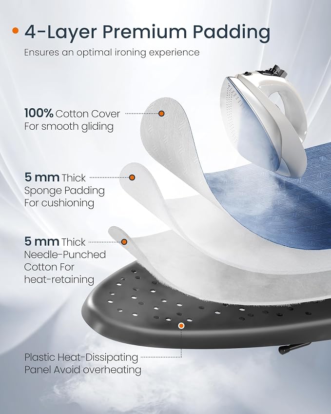 SONGMICS Ironing Board, Foldable Iron Board, Height Adjustable up to 35 Inches - Image 5