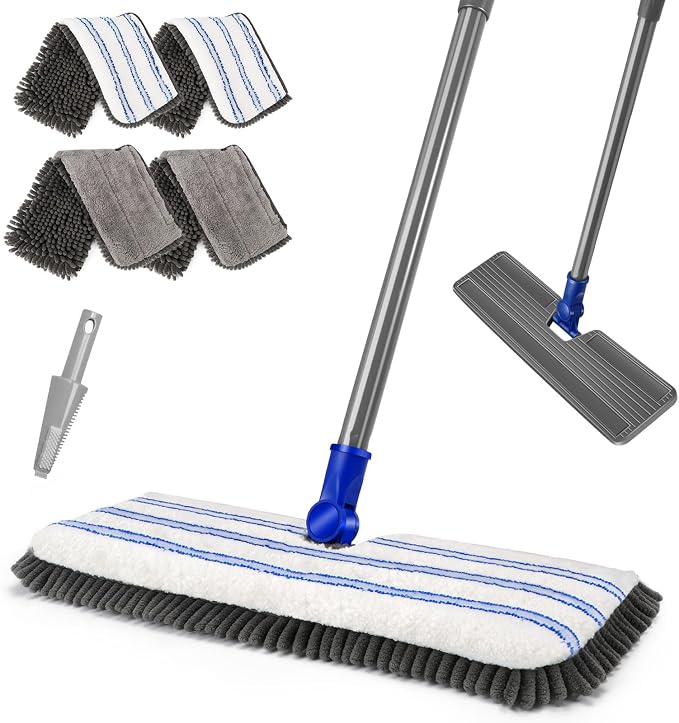 MASTERTOP Microfiber Dust Mop, Double-Sided Flat Mops by MASTERTOP