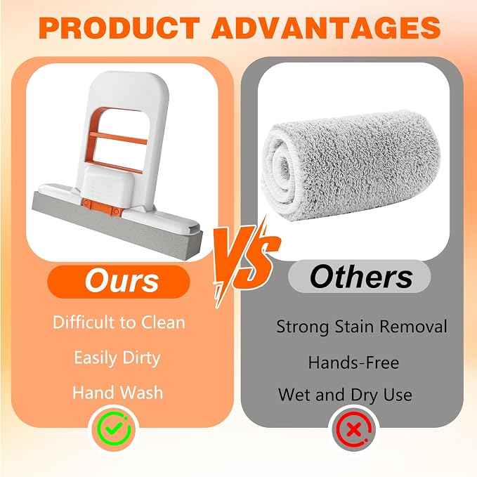 Mini Foldable Desktop Mop, 2025 Self-Squeeze Sponge Cleaning Tool, Portable - Image 4