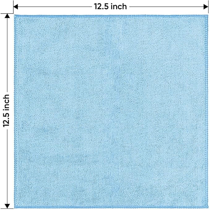 HOMEXCEL Blue Microfiber Cleaning Cloth 50 Pack, 12.5 x 12.5 inch Microfiber - Image 7