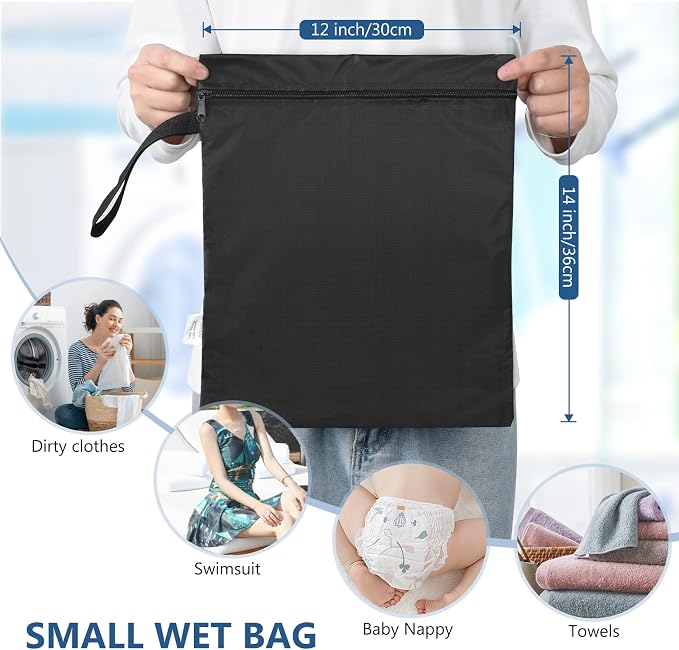 OTraki 2PCS Small Wet Bag for Swimsuit 12x14 Inch Wet Clothes Bag - Image 4