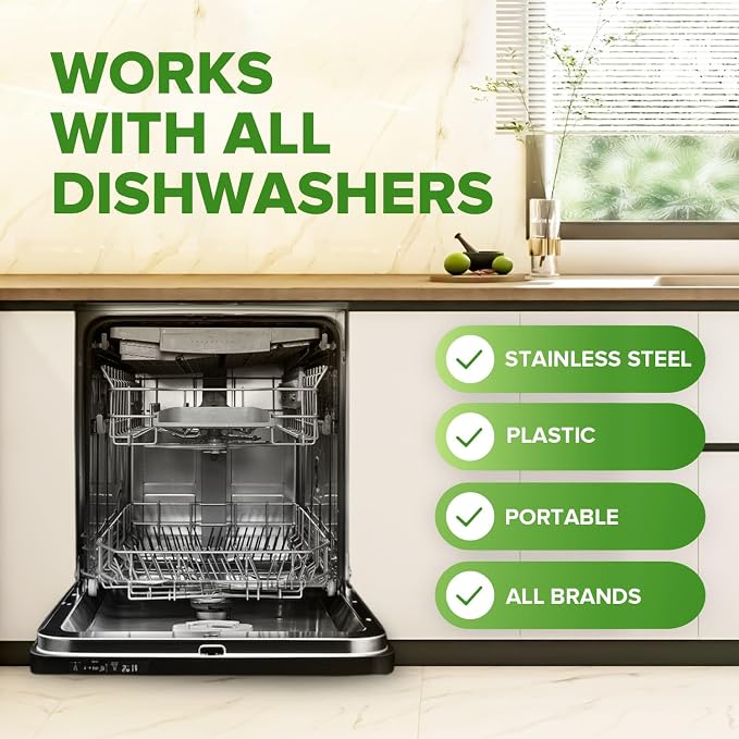 Heavy Duty Dishwasher Cleaner and Deodorizer Tablets, Deep Cleaning, Natural - Image 4