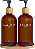Amber Glass Hand and Dish Soap Dispenser Set by Brighter Barns by BrighterBarns