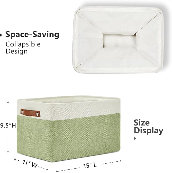 DULLEMELO Fabric Storage Bins for Laundry, Foldable Storage Baskets for Shelves - Image 2