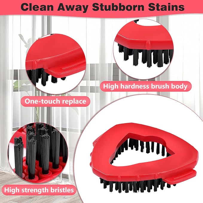 Mop Replacement Heads 4 Pcs & 1Scrub Brush & 1 Base Combo - Image 3