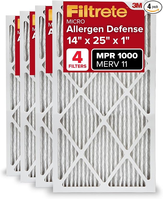 Filtrete 14x25x1 AC Furnace Air Filter, MERV 11, MPR 1000, Micro Allergen by Filtrete