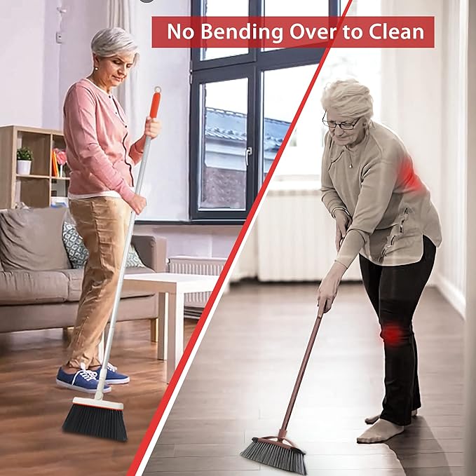 JEHONN Broom and Dustpan Set for Home, Long Handle Lightweight 180 Degree - Image 5