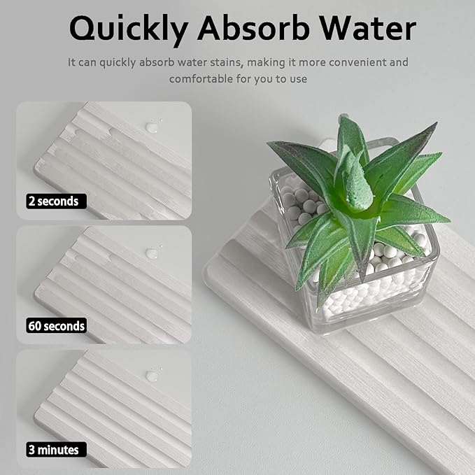 Set of 3 Diatomite Hand Soap Holder, Water Absorbing Stone Tray - Image 3