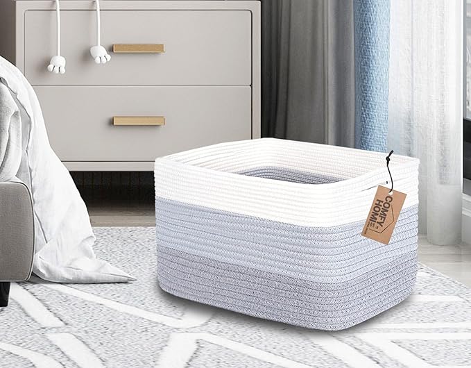 COMFY-HOMI 3PACK Cotton Rope Woven Basket - Image 4