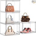 4Pack Clear Shoe Box Organizer, Acrylic Display Cases by EDSFAM