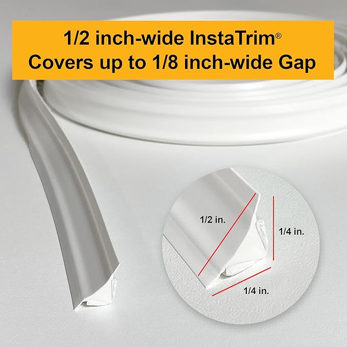 InstaTrim The Original Flexible Trim - 50ft Black 1/2" Wide Caulk Tape - - Image 3