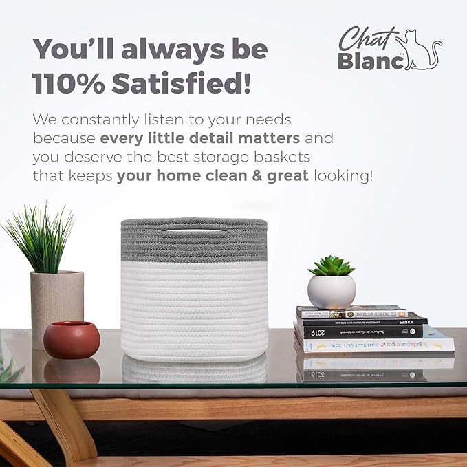 CHAT BLANC Cotton Rope Baskets for Organizing | Storage Baskets for Shelves | - Image 6