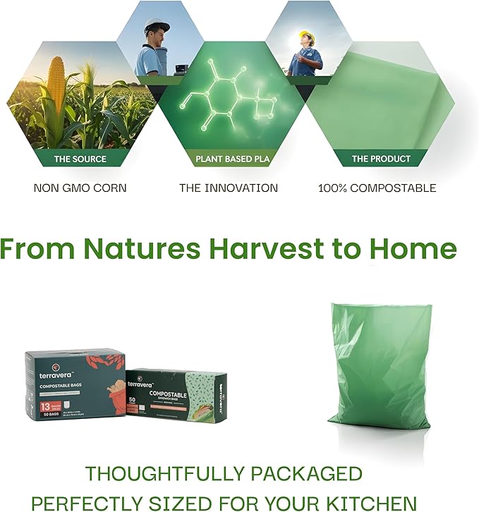 Compostable Trash Bags Bin Liners | BPI & OK Home Certified ASTM D6400 - Image 8