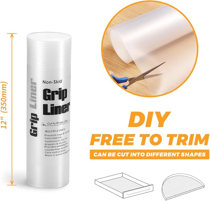 Glotoch 2 Rolls 12" X20 FT Non Adhesive Clear Shelf Liners - Image 3