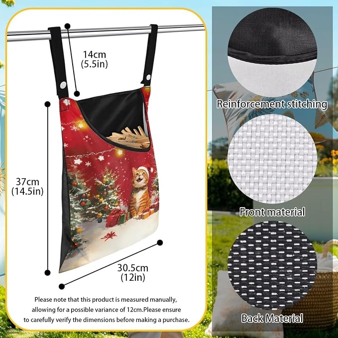 2025 Christmas Cat Waterproof Clothespin Bag - Image 7