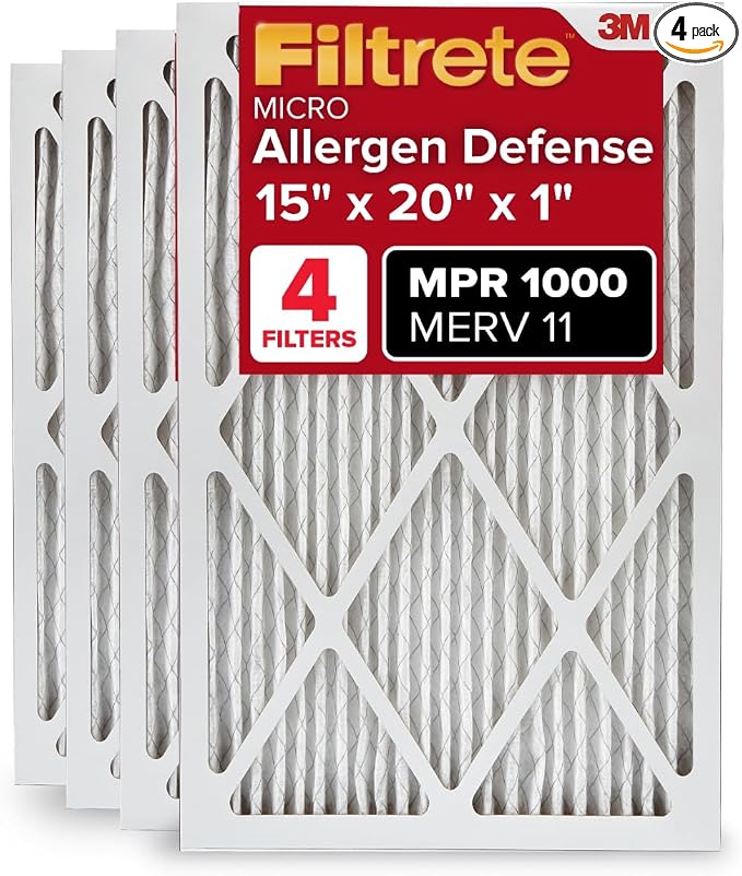 Filtrete 15x20x1 AC Furnace Air Filter, MERV 11, MPR 1000, Micro Allergen by Filtrete