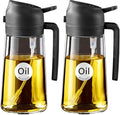 YARRAMATE 2Pcs 16oz/470ml Olive Oil Dispenser, Food-grade 2 in 1 Oil Glass by YARRAMATE