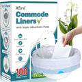 Commode Liners with Absorbent Pads- 100 Commode Bags+ 100 Commode Pads by Xfire-PetLovinMadeEasy